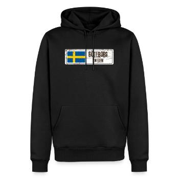 Göteborg Schweden Flagge - Männer Premium Bio Hoodie - Schwarz - Vorne - Nico (187cm)