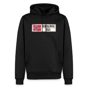 Grunerlokka Oslo - Männer Premium Bio Hoodie - Schwarz - Vorne - Nico (187cm)
