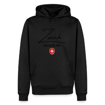 I Love Zürich, Zürich Schweiz - Männer Premium Bio Hoodie - Schwarz - Vorne - Nico (187cm)