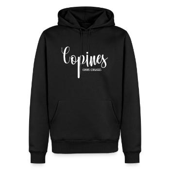 copines comme connasses - Sweat à capuche Premium bio Homme - noir - Devant - Nico (187cm)