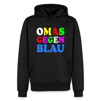 Omas gegen blau - Männer Premium Bio Hoodie - Schwarz - Vorne - Nico (187cm)