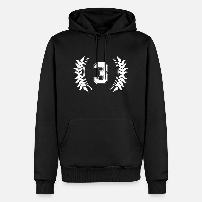 Numéro 3 - Sweat à capuche Premium bio Homme - noir