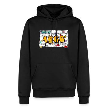 Retro Rebel 1966 Graffiti – 59 Jahre Urban - Männer Premium Bio Hoodie - Schwarz - Vorne - Nico (187cm)