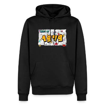 Street Legacy 1979 Graffiti – 46 ans d’Urban - Sweat à capuche Premium bio Homme - noir - Devant - Nico (187cm)