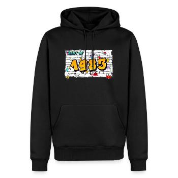 Best of 1983 Graffiti – 42 Jahre Vintage Cool - Männer Premium Bio Hoodie - Schwarz - Vorne - Nico (187cm)
