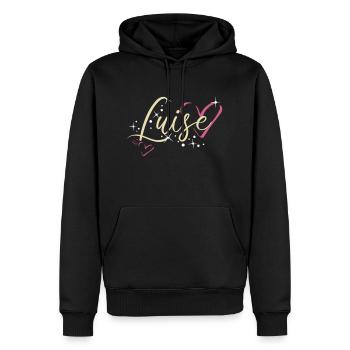 Luise Name Vorname Kalligrafieherz - Männer Premium Bio Hoodie - Schwarz - Vorne - Nico (187cm)