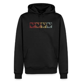 Poulets poules poulet poule poule rétro poussin - Sweat à capuche Premium bio Homme - noir - Devant - Nico (187cm)
