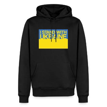 Ich stehe an der Seite der Ukraine mit der Unterstützung der Ukraine Ukrain - Männer Premium Bio Hoodie - Schwarz - Vorne - Nico (187cm)