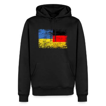 Ukraine Allemagne Drapeau Ukrainien Allemand - Sweat à capuche Premium bio Homme - noir - Devant - Nico (187cm)