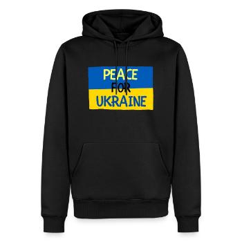 Peace for Ukraine - Männer Premium Bio Hoodie - Schwarz - Vorne - Nico (187cm)