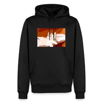 j'aime les chats - Sweat à capuche Premium bio Homme - noir - Devant - Nico (187cm)