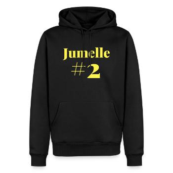 Jumelle Numéro 2 - Sweat à capuche Premium bio Homme - noir - Devant - Nico (187cm)