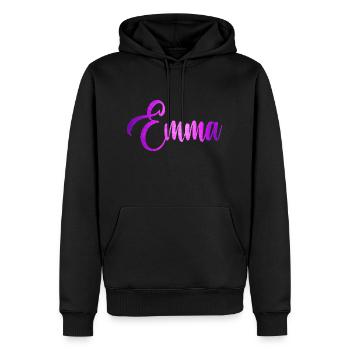 Emma - Männer Premium Bio Hoodie - Schwarz - Vorne - Nico (187cm)