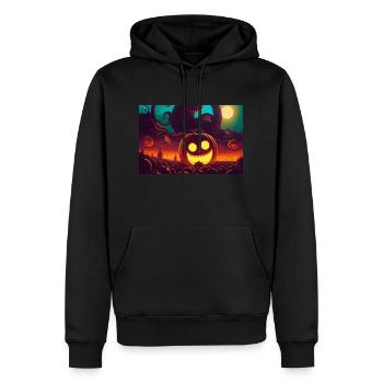 Halloween Creepy Skull - Men’s Premium Organic Hoodie - black - Front - Nico (187cm)