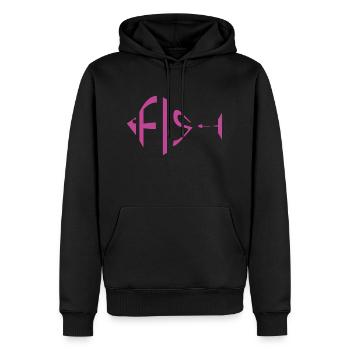 poisson - Sweat à capuche Premium bio Homme - noir - Devant - Nico (187cm)