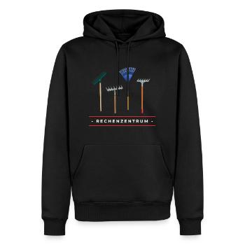 Rechenzentrum - Zentrum der Rechen. Nerd. Lustig. - Männer Premium Bio Hoodie - Schwarz - Vorne - Nico (187cm)