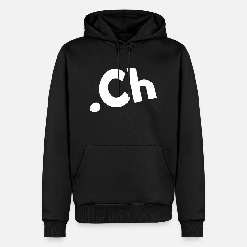 Schweiz Internetcode des Landes - Männer Premium Bio Hoodie - Schwarz