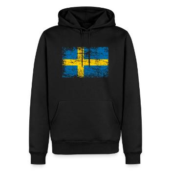 Drapeau de la Suède - Sweat à capuche Premium bio Homme - noir - Devant - Nico (187cm)