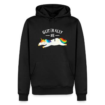 Gliterally Me - Sommeil de licorne fatigué - Sweat à capuche Premium bio Homme - noir - Devant - Nico (187cm)
