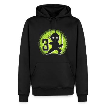 3ème anniversaire 3 ans Jeunes Enfants Ninja - Sweat à capuche Premium bio Homme - noir - Devant - Nico (187cm)