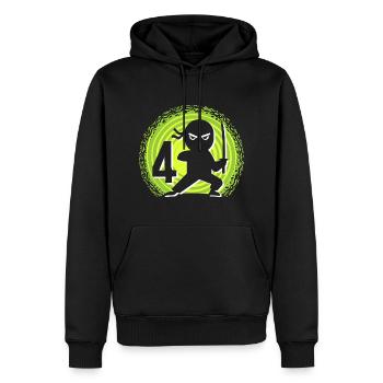 4ème anniversaire 4 ans Jeunes Enfants Ninja - Sweat à capuche Premium bio Homme - noir - Devant - Nico (187cm)