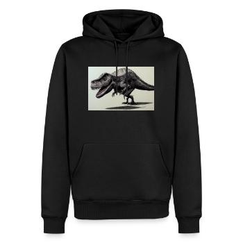 T-Rex - Männer Premium Bio Hoodie - Schwarz - Vorne - Nico (187cm)