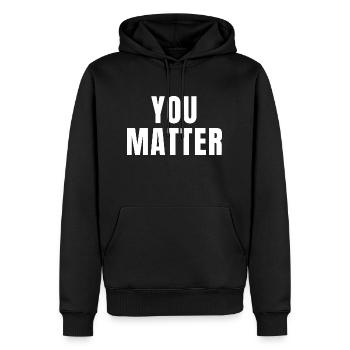 You Matter - Citations chrétiennes - Sweat à capuche Premium bio Homme - noir - Devant - Nico (187cm)
