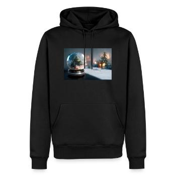 Noël 10 - Sweat à capuche Premium bio Homme - noir - Devant - Nico (187cm)