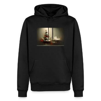 Noël 17 - Sweat à capuche Premium bio Homme - noir - Devant - Nico (187cm)