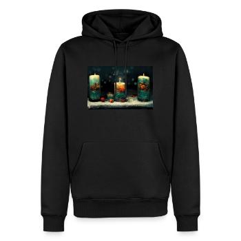 Noël 20 - Sweat à capuche Premium bio Homme - noir - Devant - Nico (187cm)