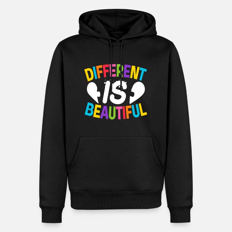 Différent est beau - Sweat à capuche Premium bio Homme - noir
