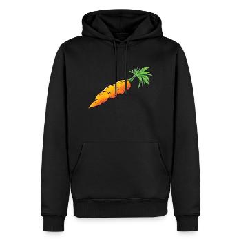 Die Karotte - Männer Premium Bio Hoodie - Schwarz - Vorne - Nico (187cm)