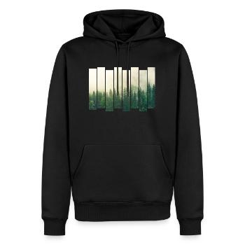 Conception de carreaux de la Forêt-Noire Arbre forestier de conifères moderne - Sweat à capuche Premium bio Homme - noir - Devant - Nico (187cm)