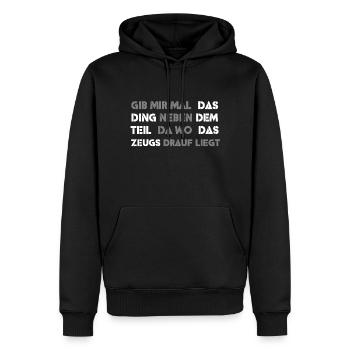 Das Ding neben dem Teil - Männer Premium Bio Hoodie - Schwarz - Vorne - Nico (187cm)