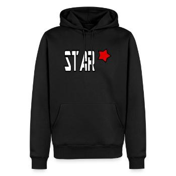 La Star - Sweat à capuche Premium bio Homme - noir - Devant - Nico (187cm)