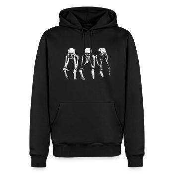 N’entendez rien, ne dites rien, ne voyez rien - Sweat à capuche Premium bio Homme - noir - Devant - Nico (187cm)
