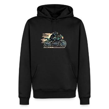 8-bit motorcycle - Men’s Premium Organic Hoodie - black - Front - Nico (187cm)