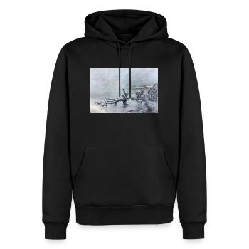 Natur wie gemalt - Männer Premium Bio Hoodie - Schwarz - Vorne - Nico (187cm)