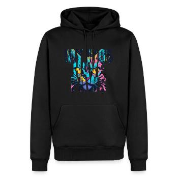 Mes enfants ont des pattes Conception de chat - Sweat à capuche Premium bio Homme - noir - Devant - Nico (187cm)