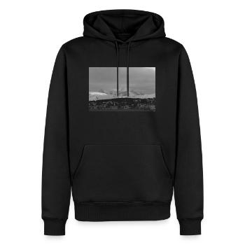 Tromsø skyline - Männer Premium Bio Hoodie - Schwarz - Vorne - Nico (187cm)