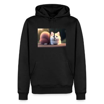 Mignon et adorable bébé chat moelleux - Sweat à capuche Premium bio Homme - noir - Devant - Nico (187cm)