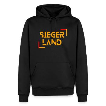 Siegerland - das modische Siegerland Design -- SI - Männer Premium Bio Hoodie - Schwarz - Vorne - Nico (187cm)