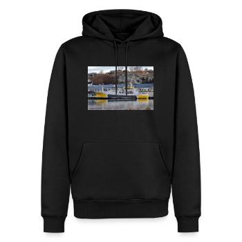 Tauranga - Men’s Premium Organic Hoodie - black - Front - Nico (187cm)