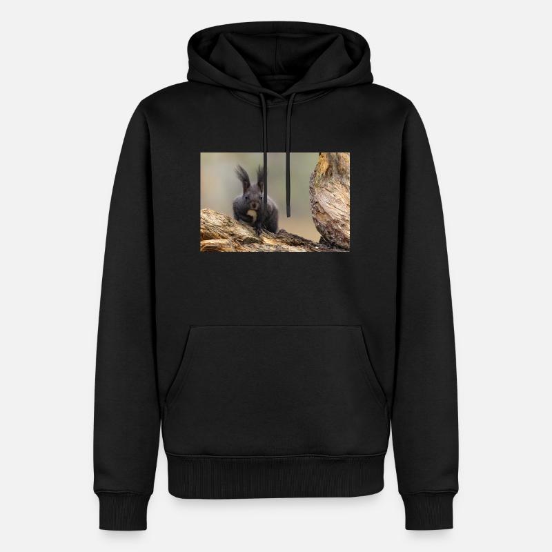 Oachkatzl / Eichhörnchen - Männer Premium Bio Hoodie - Schwarz