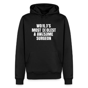 World's most coolest and awesome surgeon - Men’s Premium Organic Hoodie - black - Front - Nico (187cm)