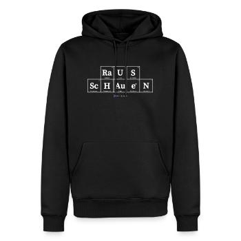 raus schauen (dunkle Stoffe) - Männer Premium Bio Hoodie - Schwarz - Vorne - Nico (187cm)