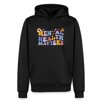 Sensibilisation à la santé mentale Vintage Groovy Mental - Sweat à capuche Premium bio Homme - noir - Devant - Nico (187cm)