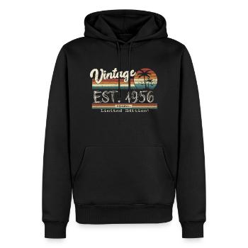 1956 Born Vintage Geburtstagsgeschenk - Männer Premium Bio Hoodie - Schwarz - Vorne - Nico (187cm)