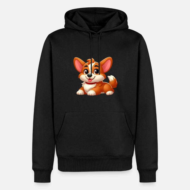 Corgi 15 - Männer Premium Bio Hoodie - Schwarz