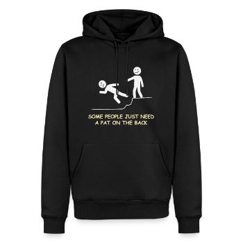 Klaps auf die Schulter - Männer Premium Bio Hoodie - Schwarz - Vorne - Nico (187cm)